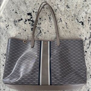 Tory Burch Gray Patterned Tote Bag